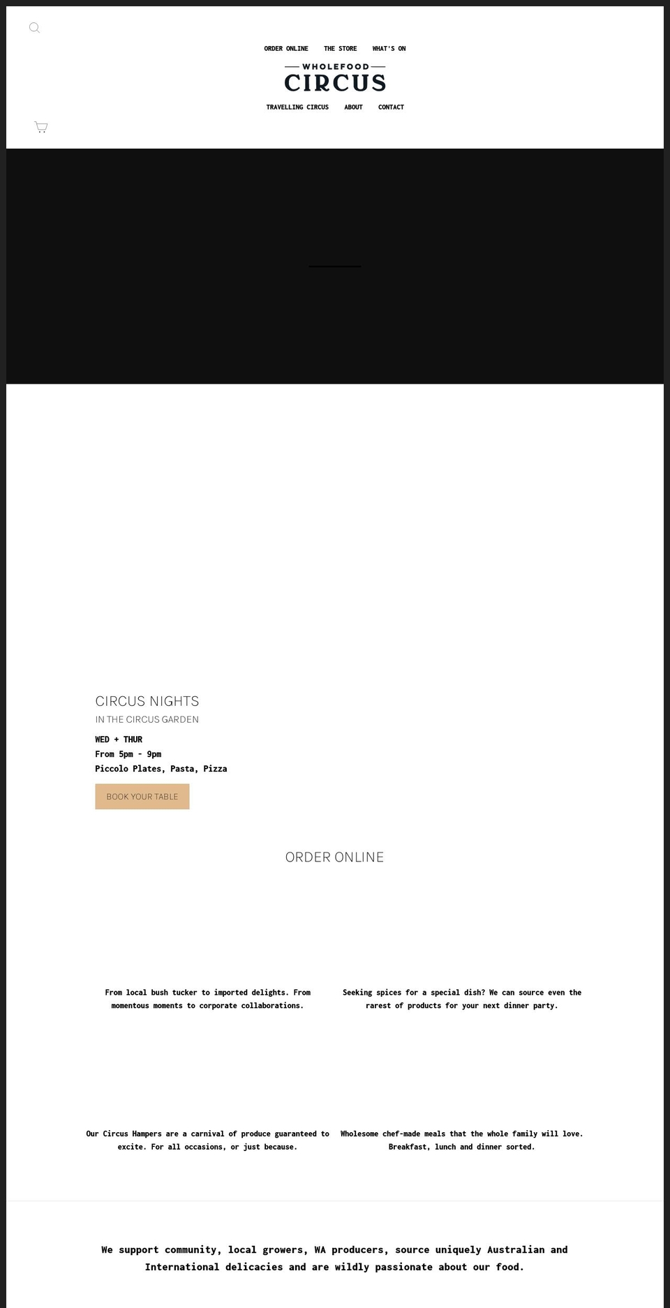 wholefoodcircus.com.au shopify website screenshot