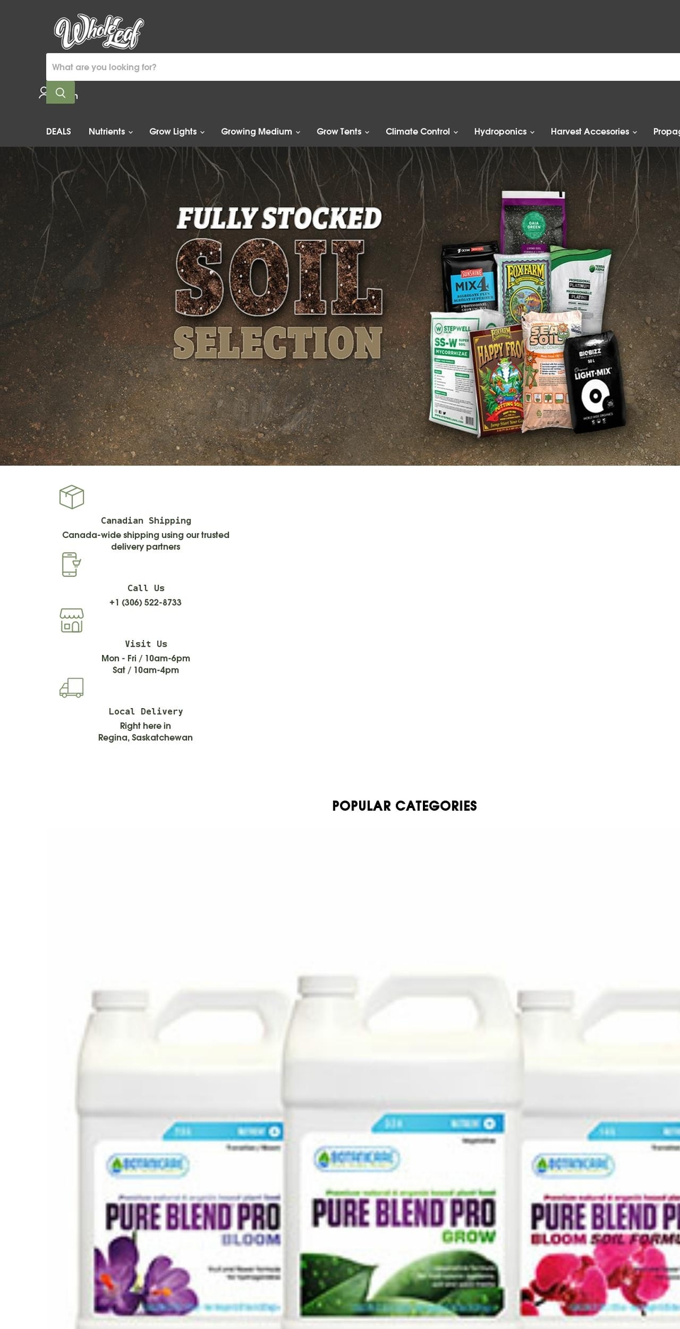 wholeleafhealing.ca shopify website screenshot