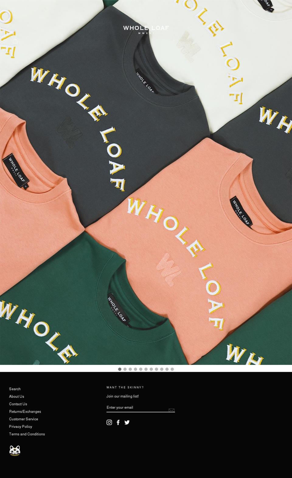 wholeloaf16.com shopify website screenshot