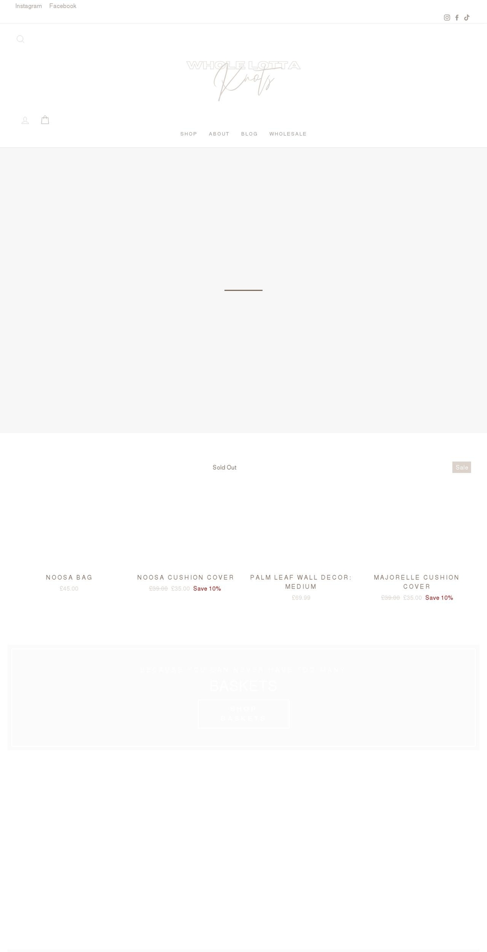 wholelottaknots.com shopify website screenshot