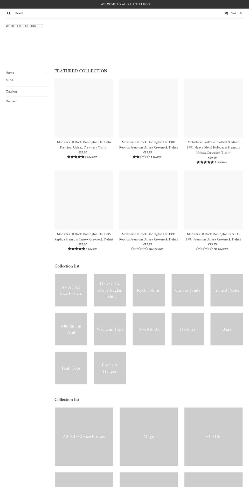 wholelottarock.com shopify website screenshot