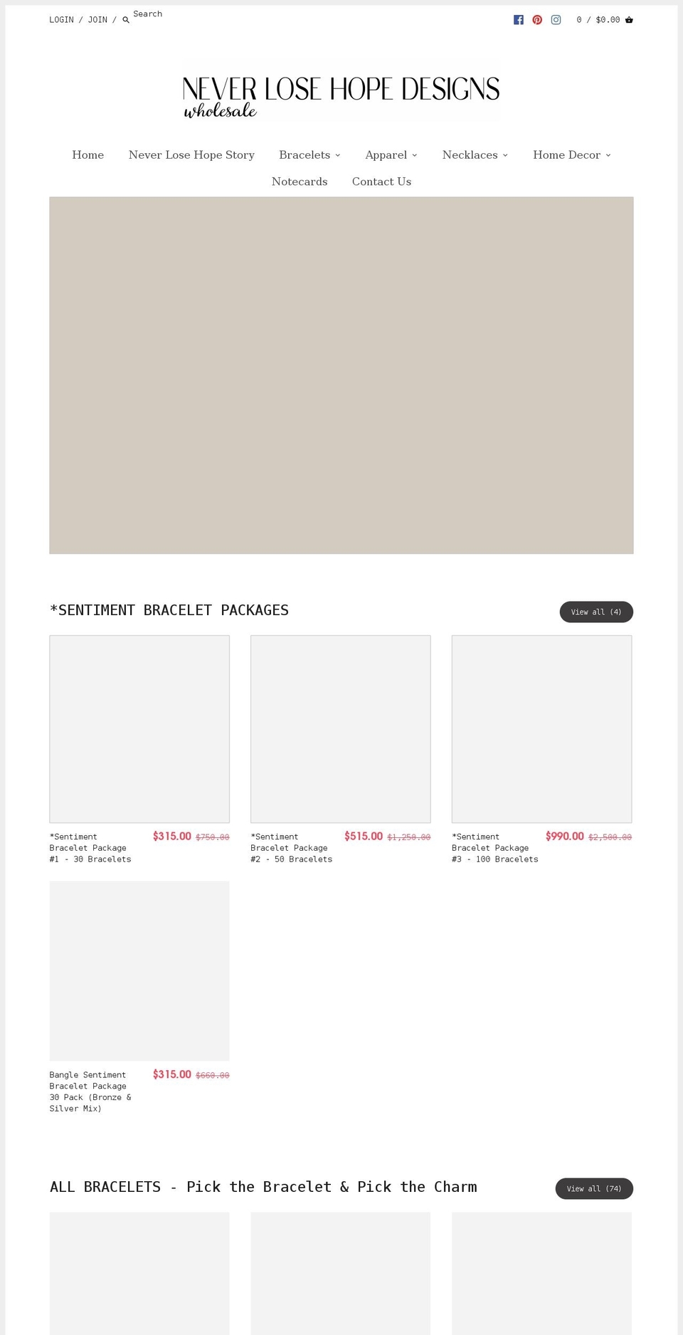 wholesale-neverlosehope.shop shopify website screenshot