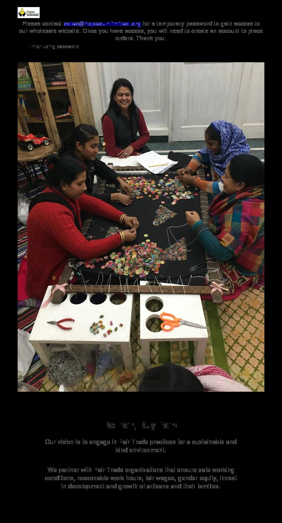 wholesale.hopesunlimited.net shopify website screenshot