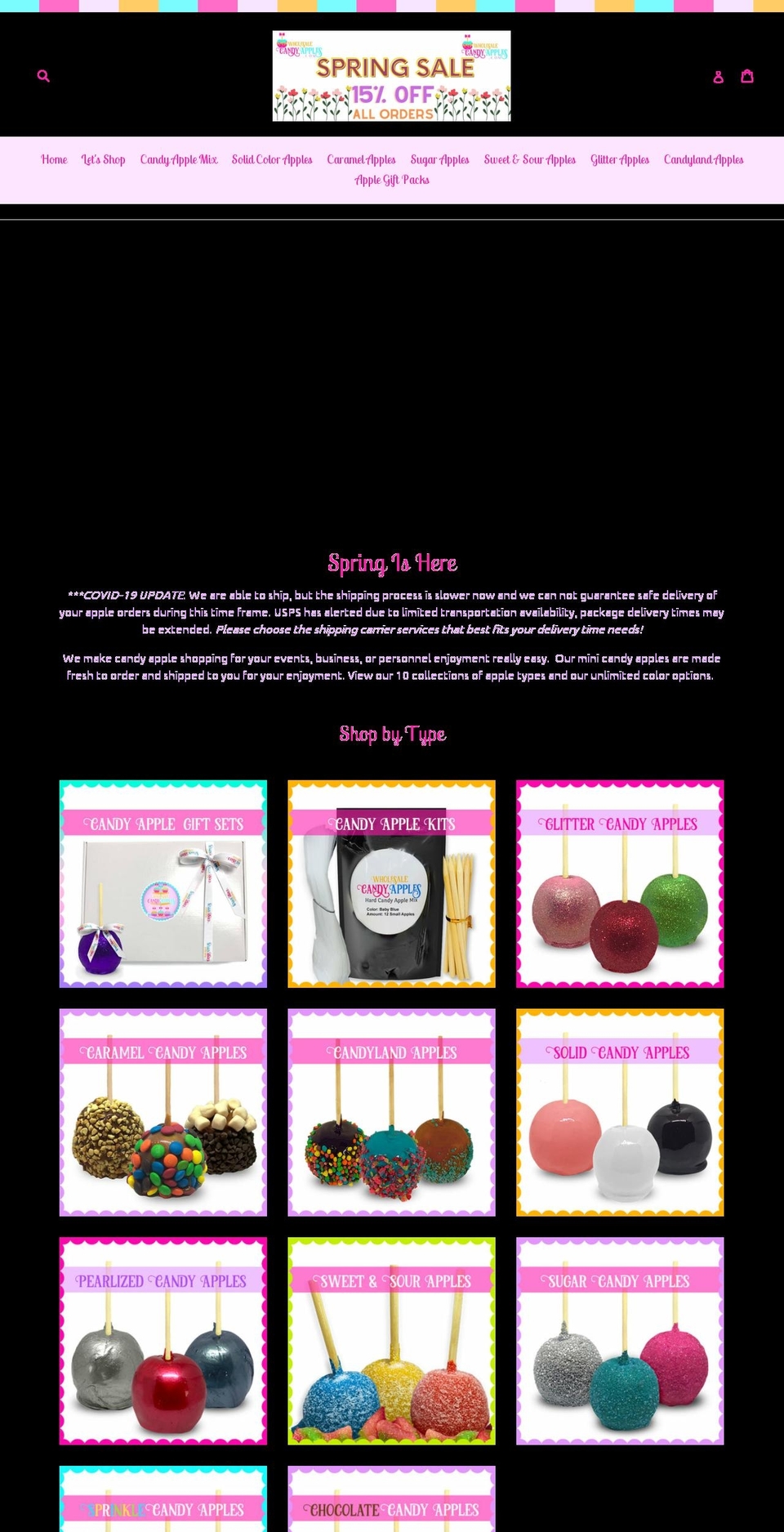 wholesalecandyapples.com shopify website screenshot
