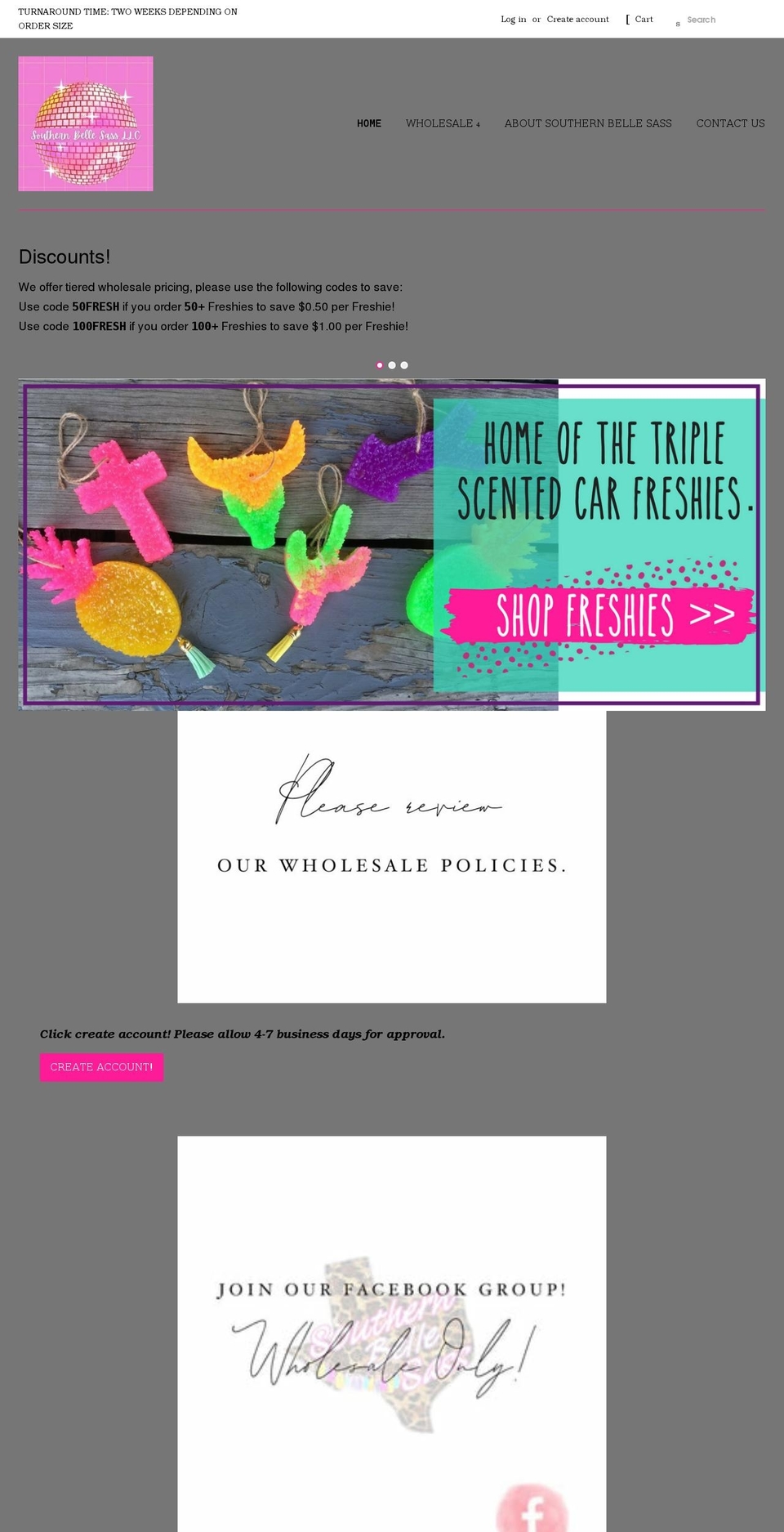 wholesalecarfreshies.com shopify website screenshot