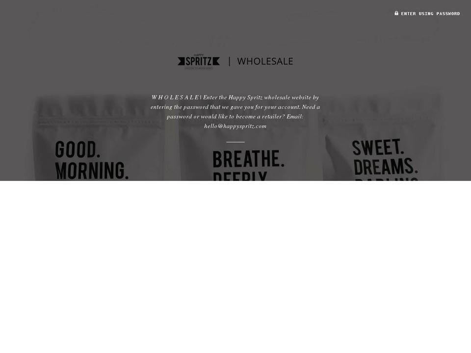 wholesalehappyspritz.com shopify website screenshot