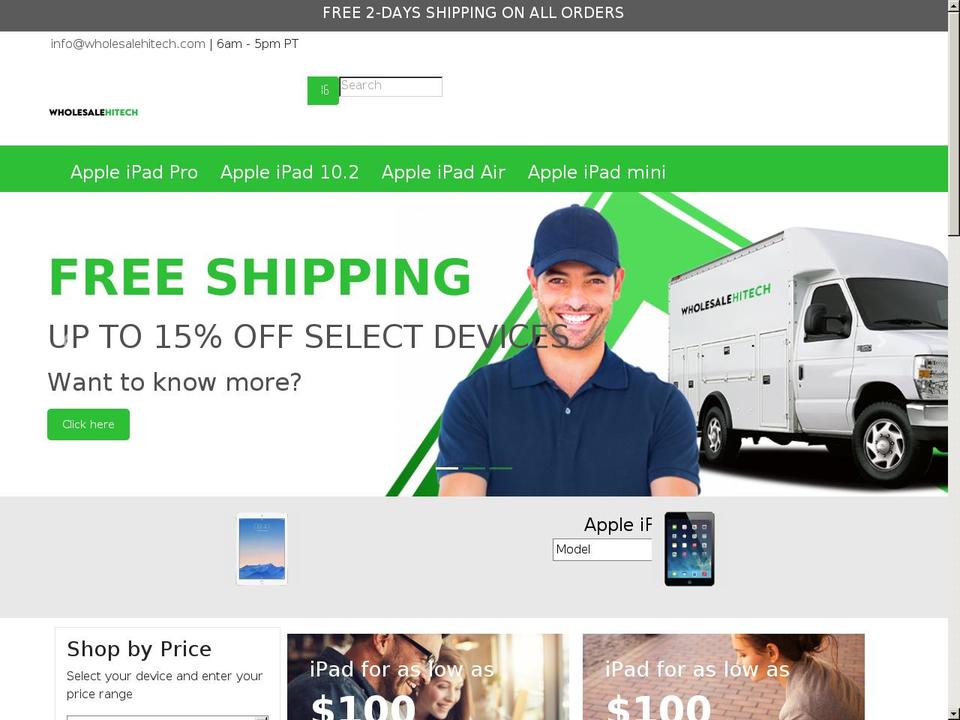 wholesalehitech.com shopify website screenshot