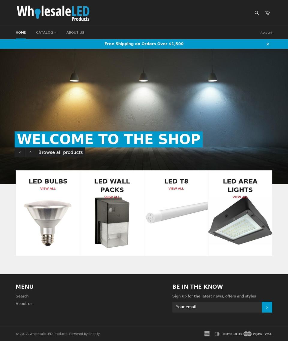 wholesaleledproducts.com shopify website screenshot