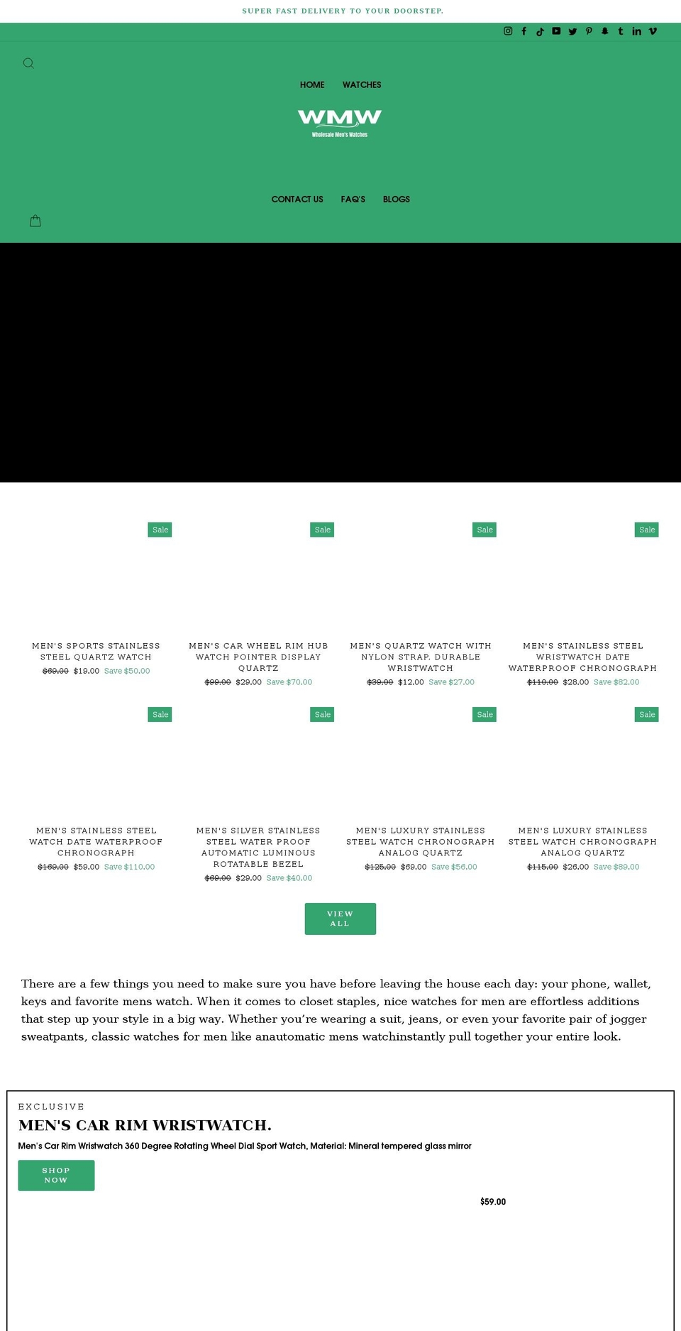 Proxviahtm Shopify theme site example wholesalemenswatches.com