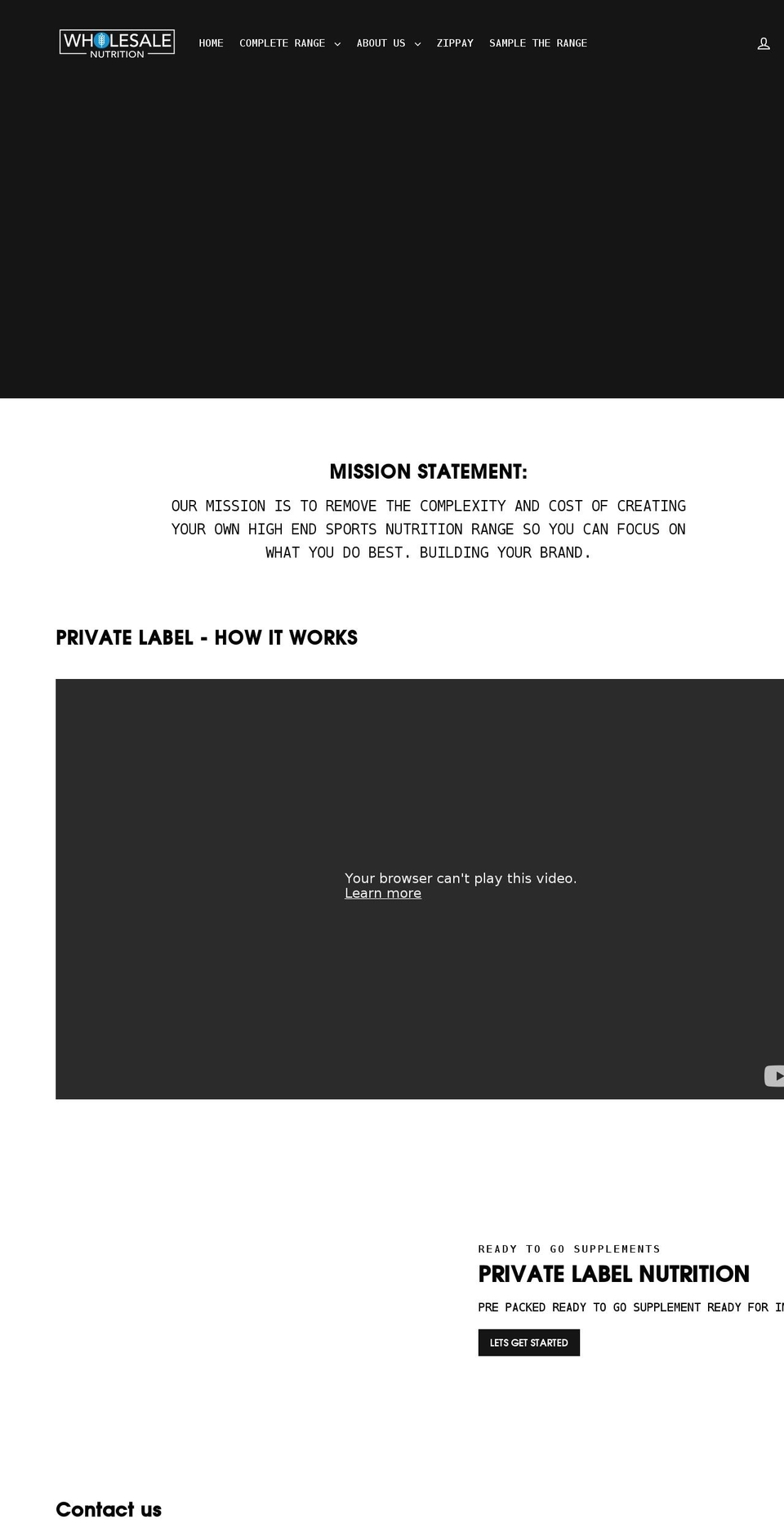wholesalenutrition.com.au shopify website screenshot