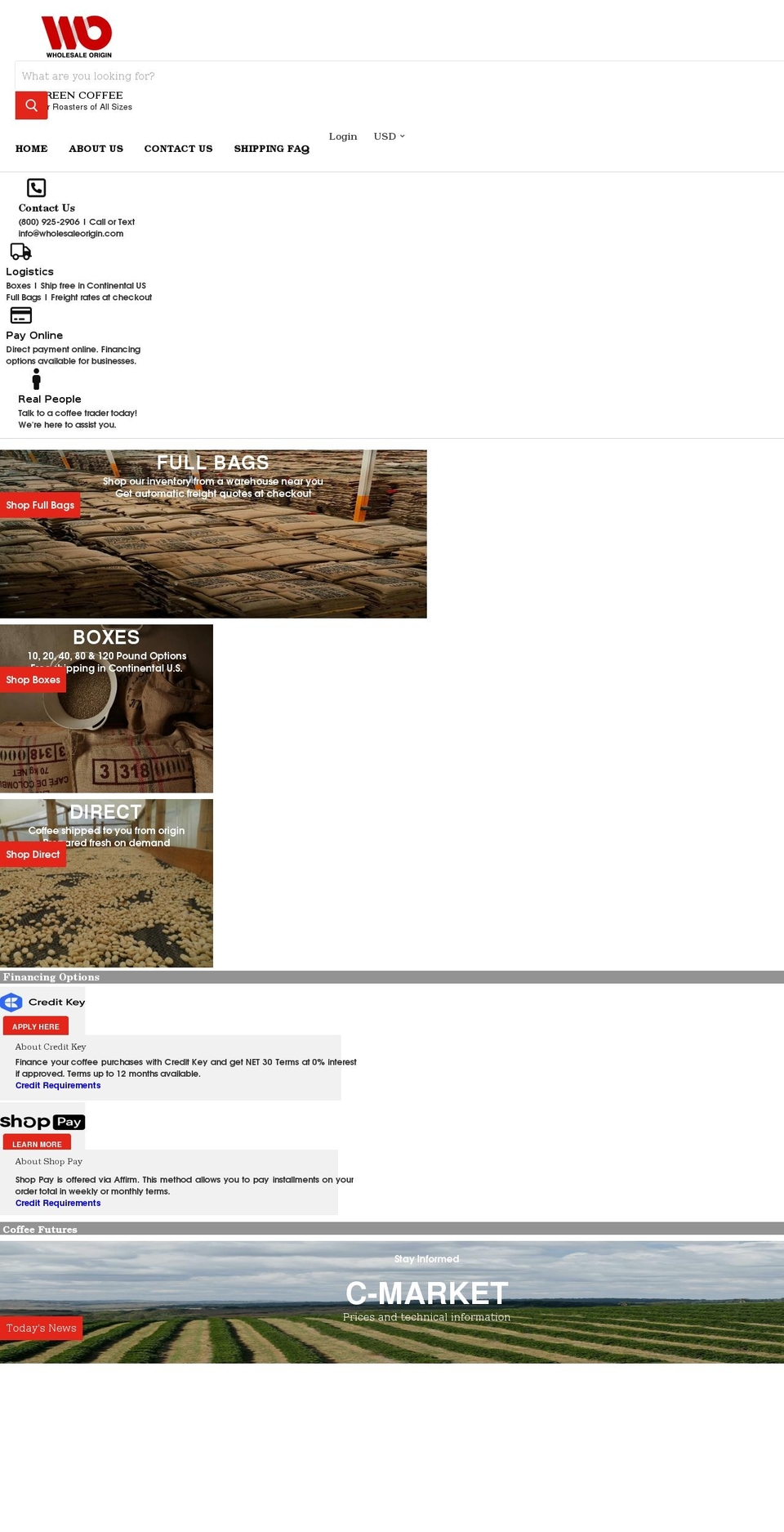 wholesaleorigin.com shopify website screenshot