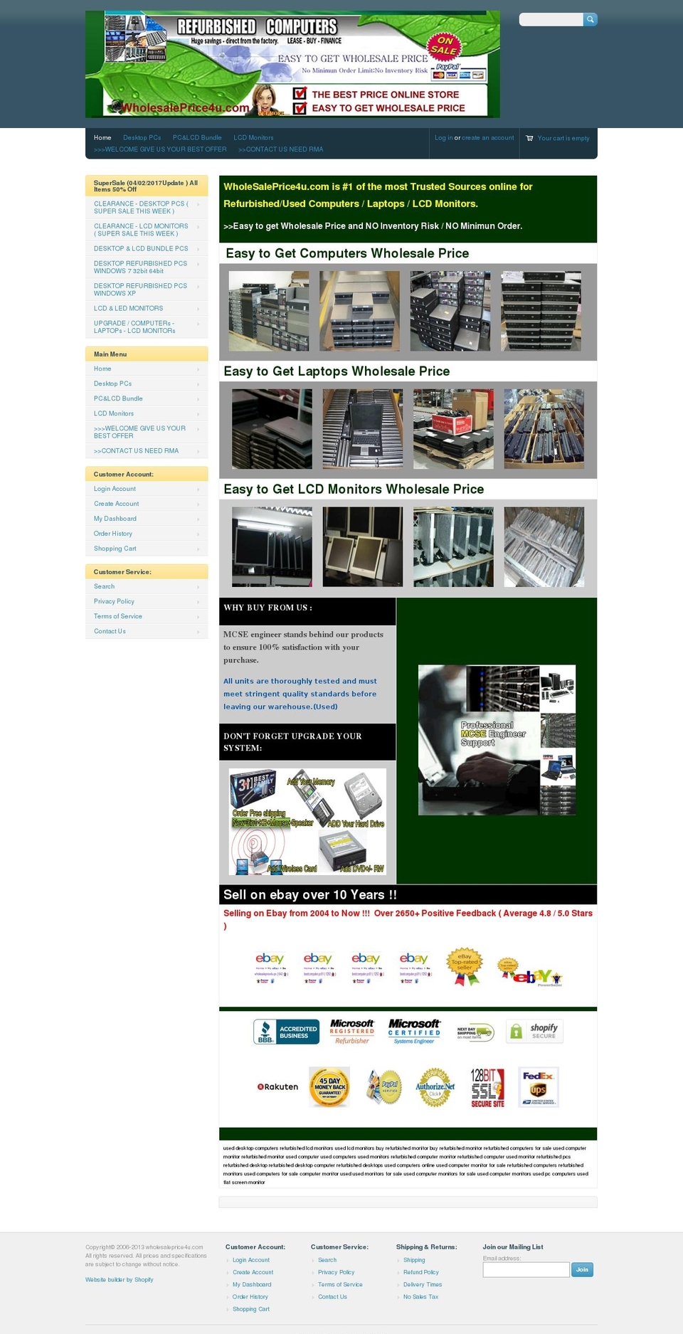 wholesaleprice4u.com shopify website screenshot