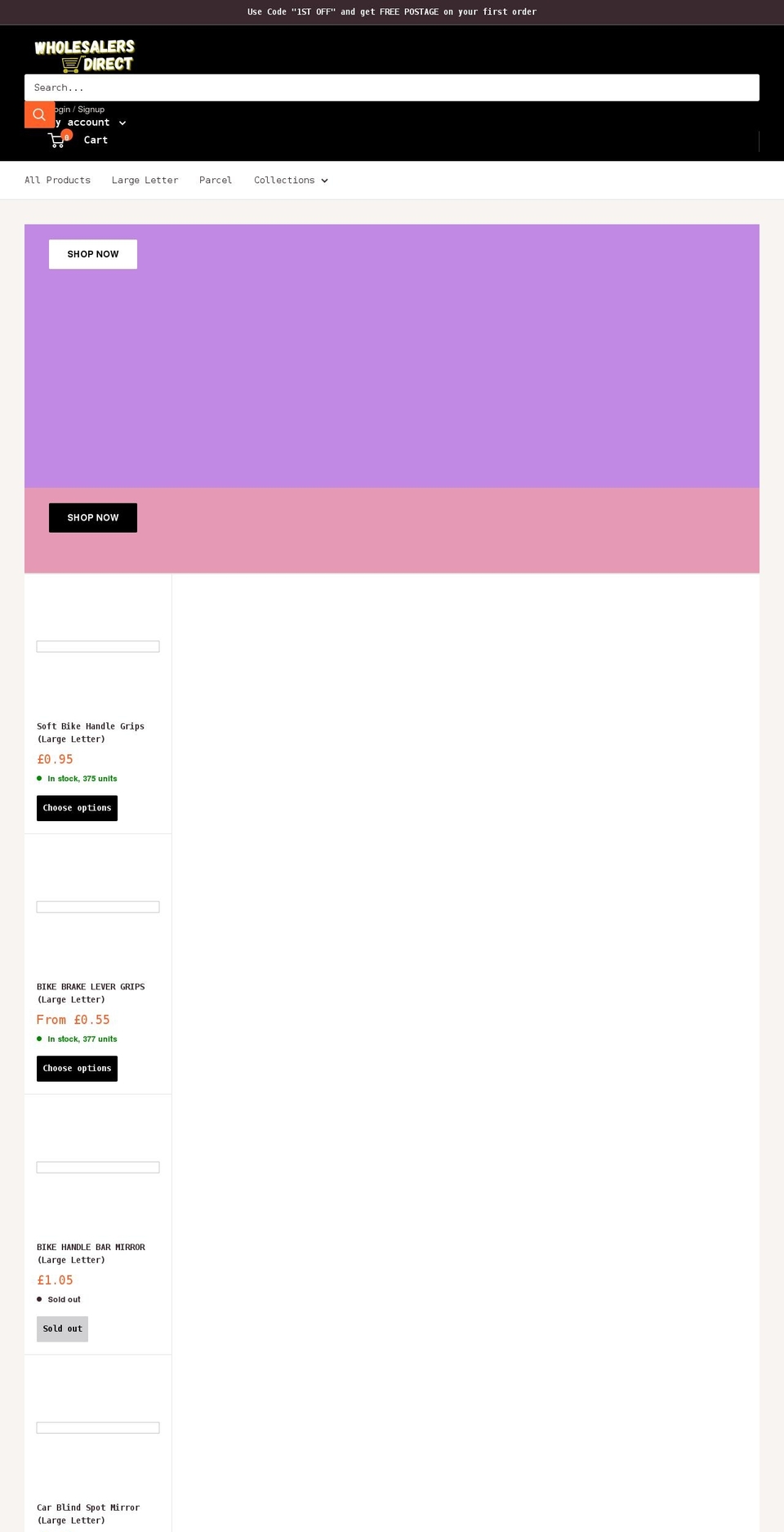 wholesalersdirect.co.uk shopify website screenshot