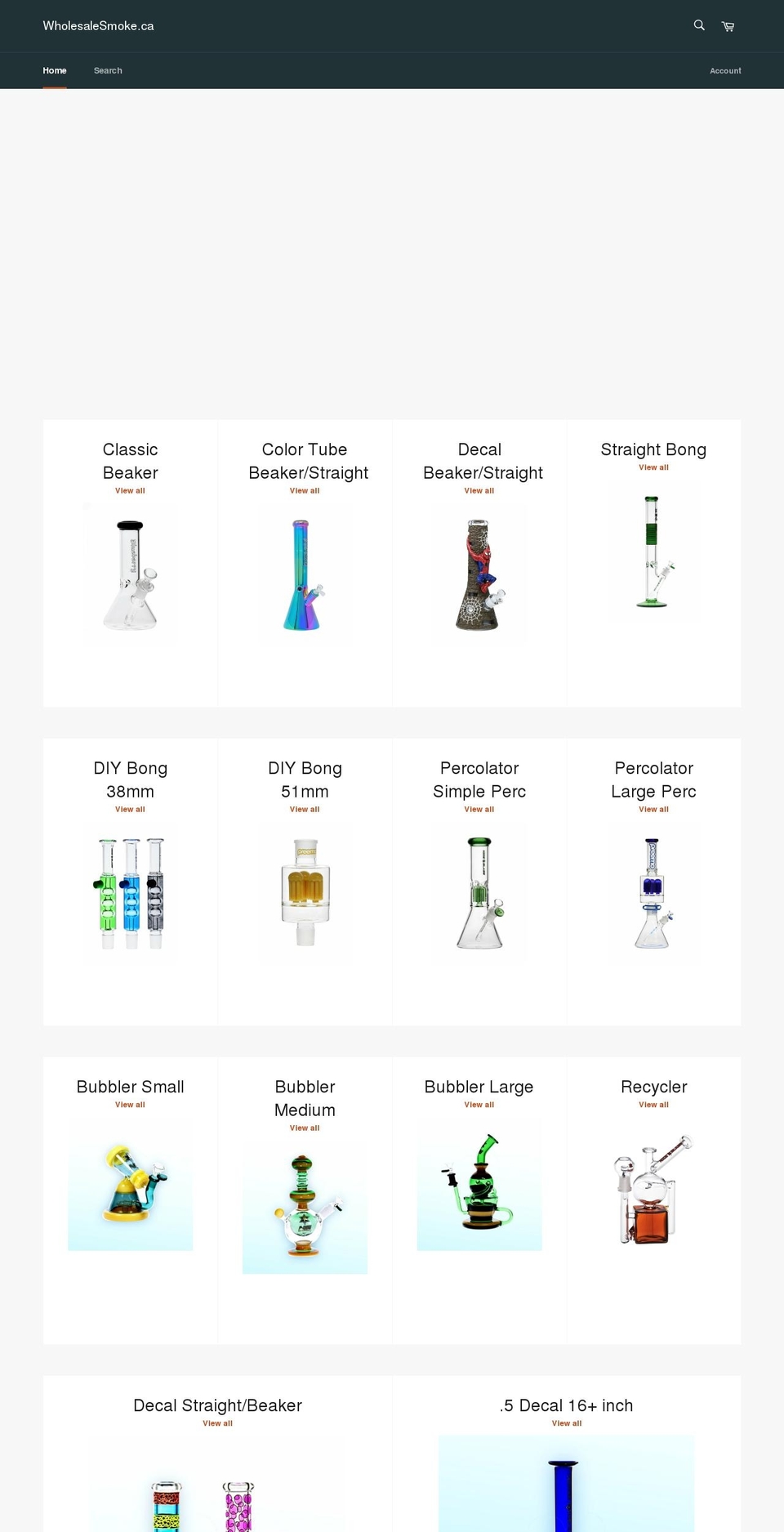 wholesalesmoke.ca shopify website screenshot
