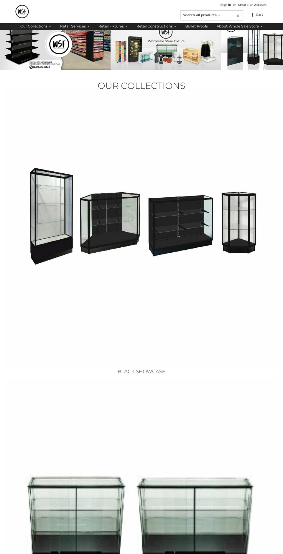 wholesalestorefixture.com shopify website screenshot