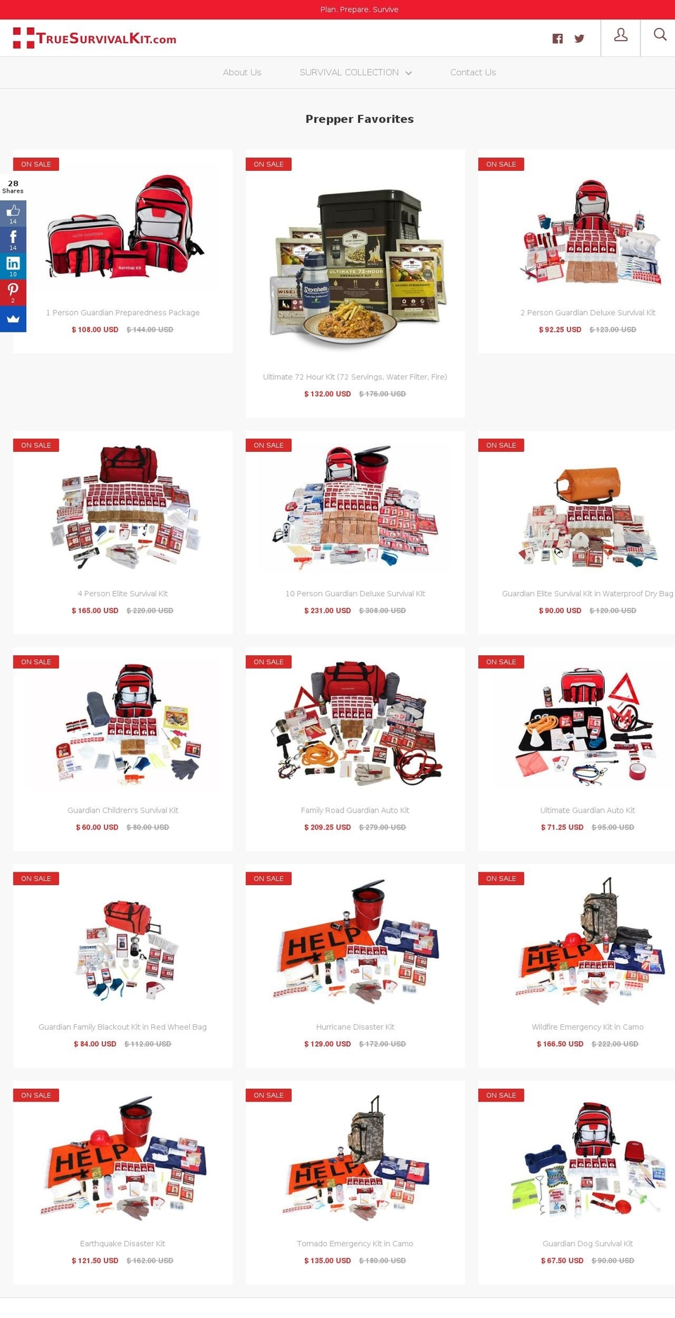 wholesalesurvivalkit.com shopify website screenshot