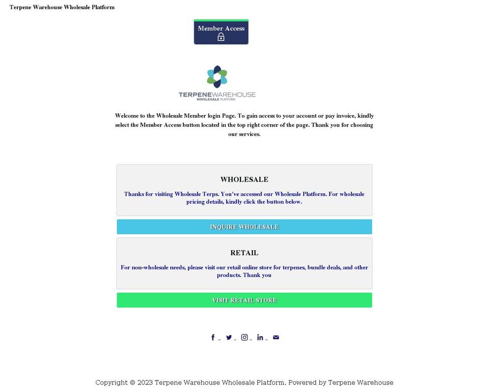 wholesaleterps.com shopify website screenshot