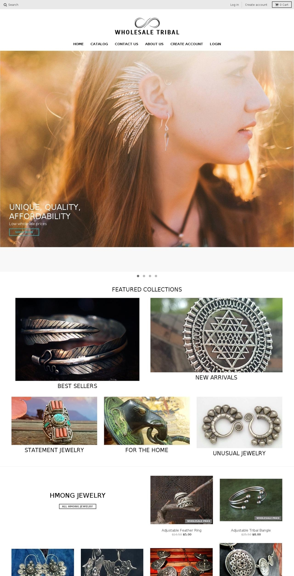 wholesaletribal.com shopify website screenshot