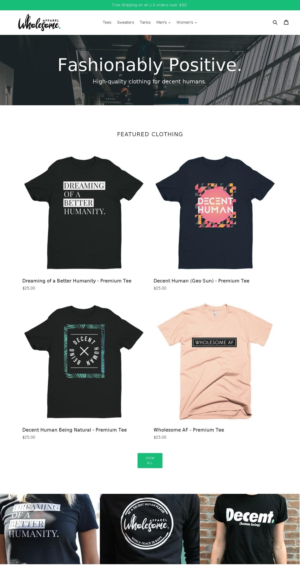 wholesomeapparel.com shopify website screenshot