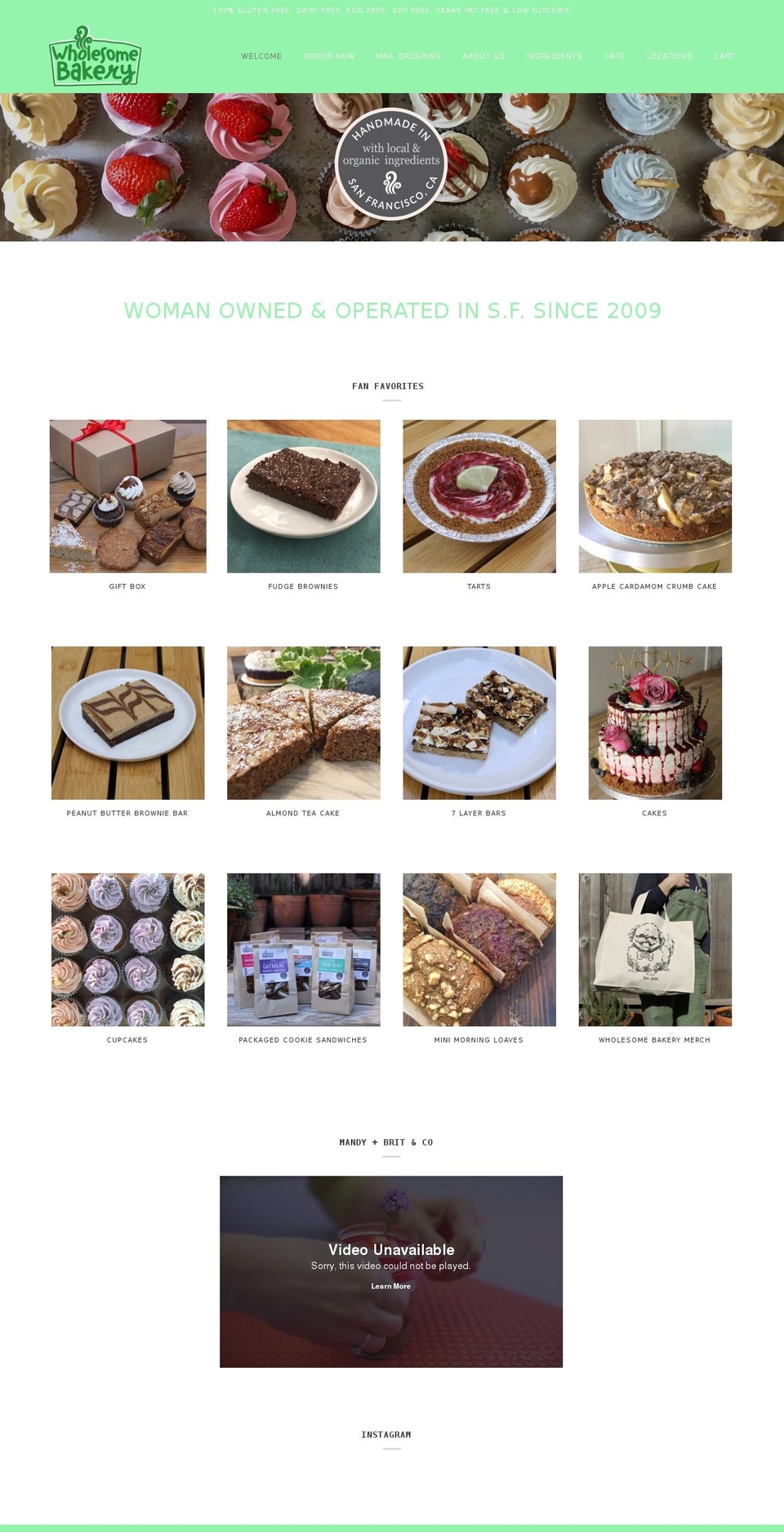 wholesomebakery.com shopify website screenshot