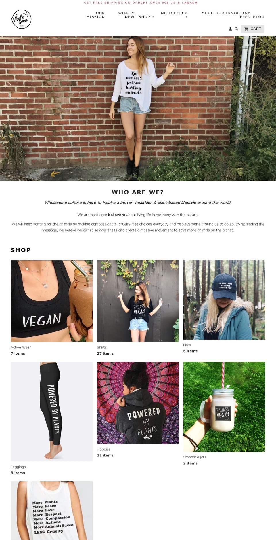 Beyond Shopify theme site example wholesomeculture.com