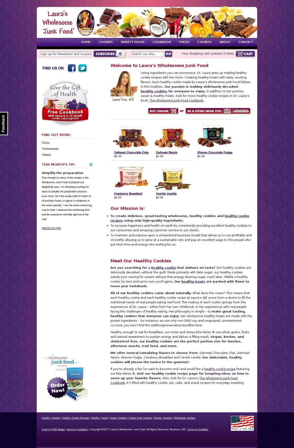 wholesomejunkfood.com shopify website screenshot