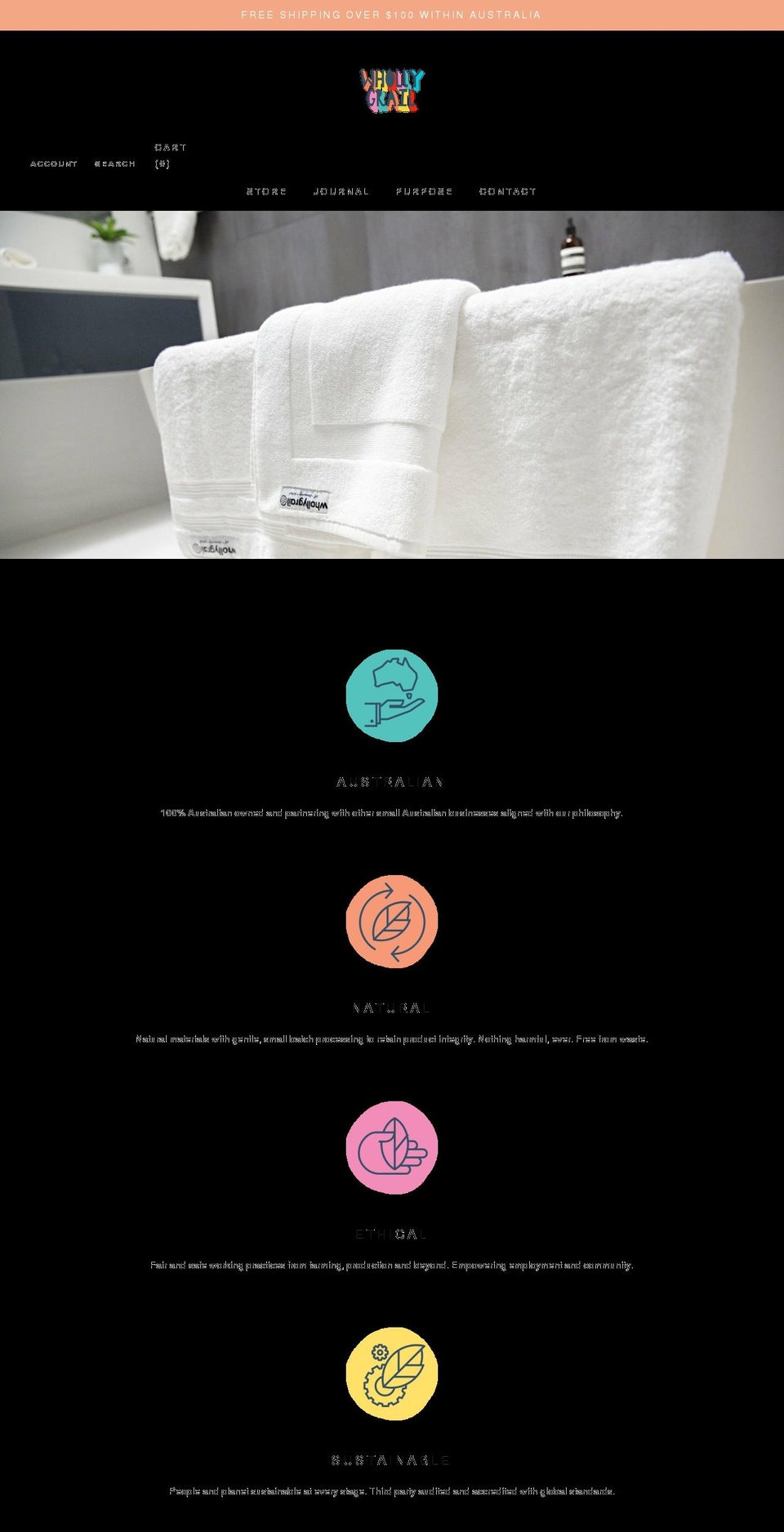 whollygrail.com.au shopify website screenshot