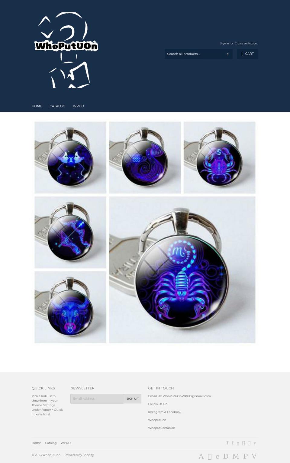 whoputuon.com shopify website screenshot