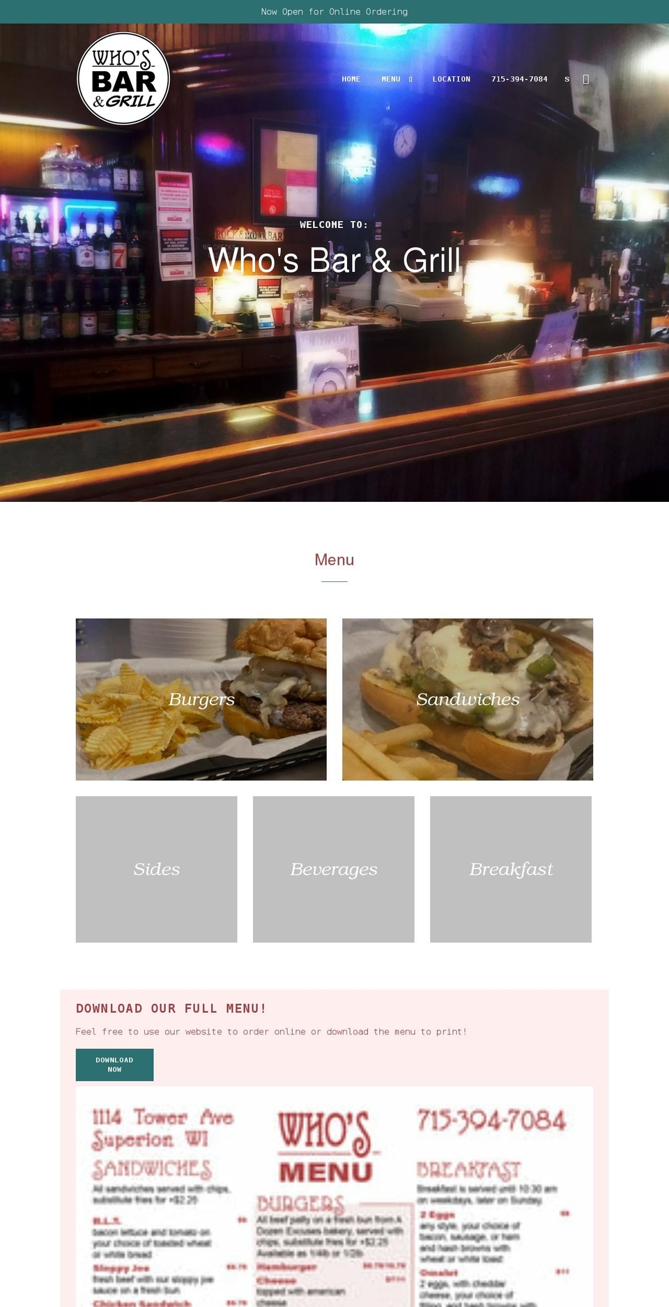 whosbar.com shopify website screenshot