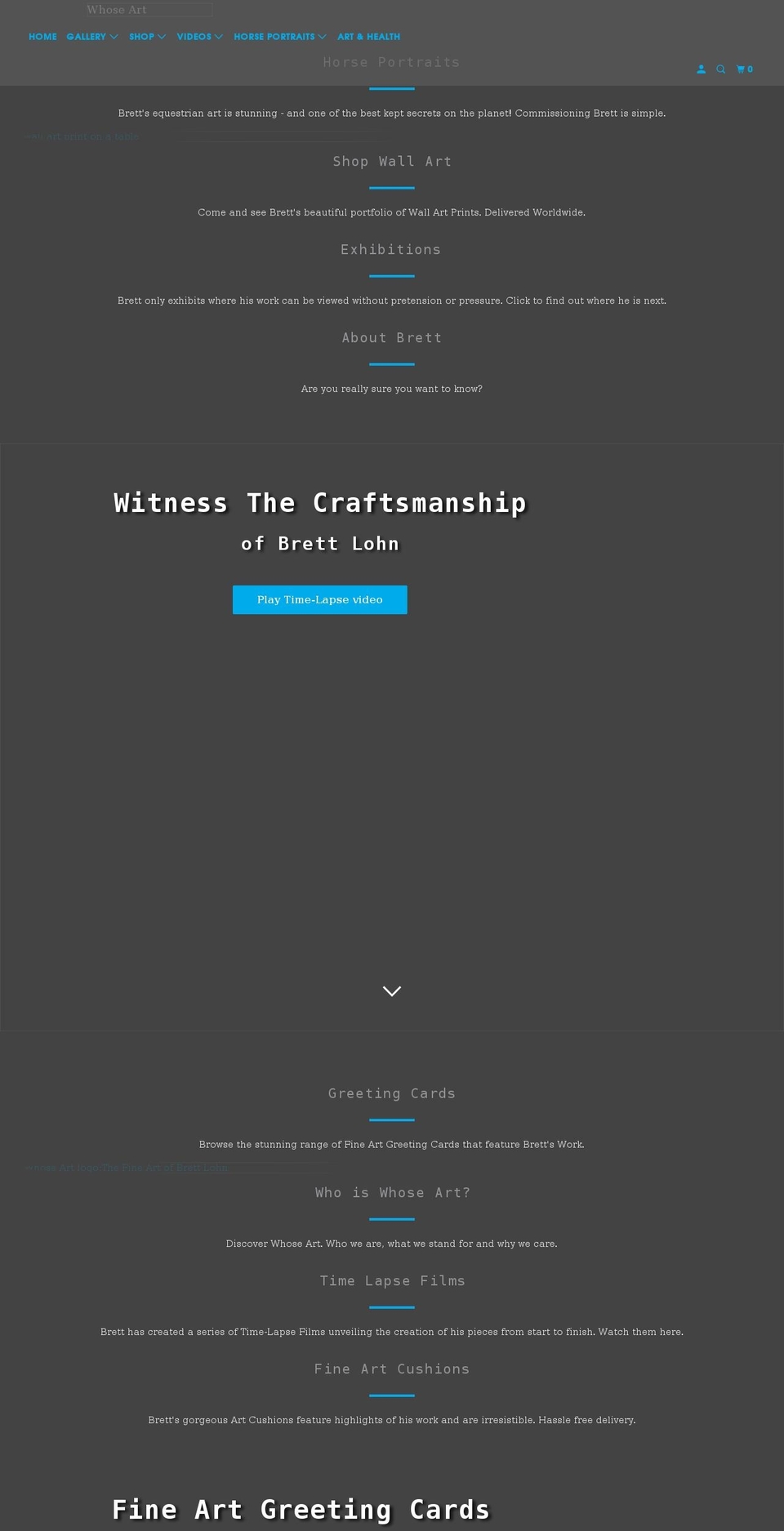 whose-art.com shopify website screenshot