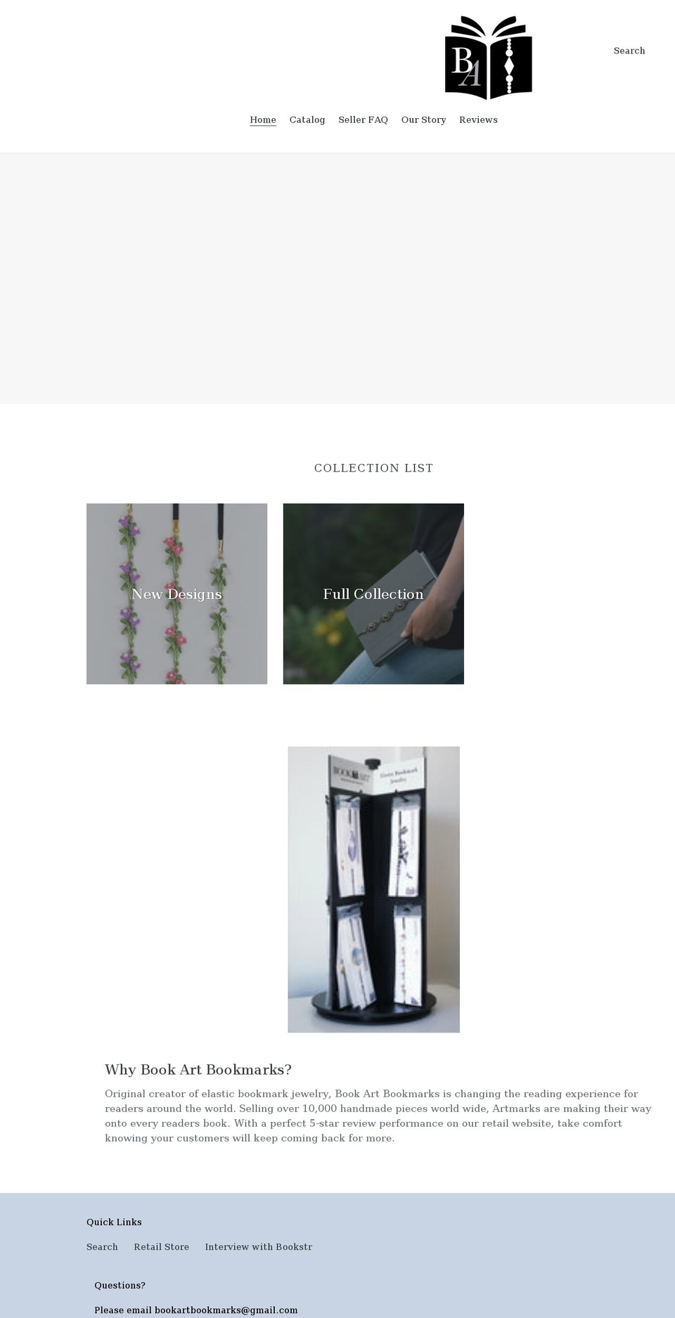 whsbookartbookmarks.com shopify website screenshot