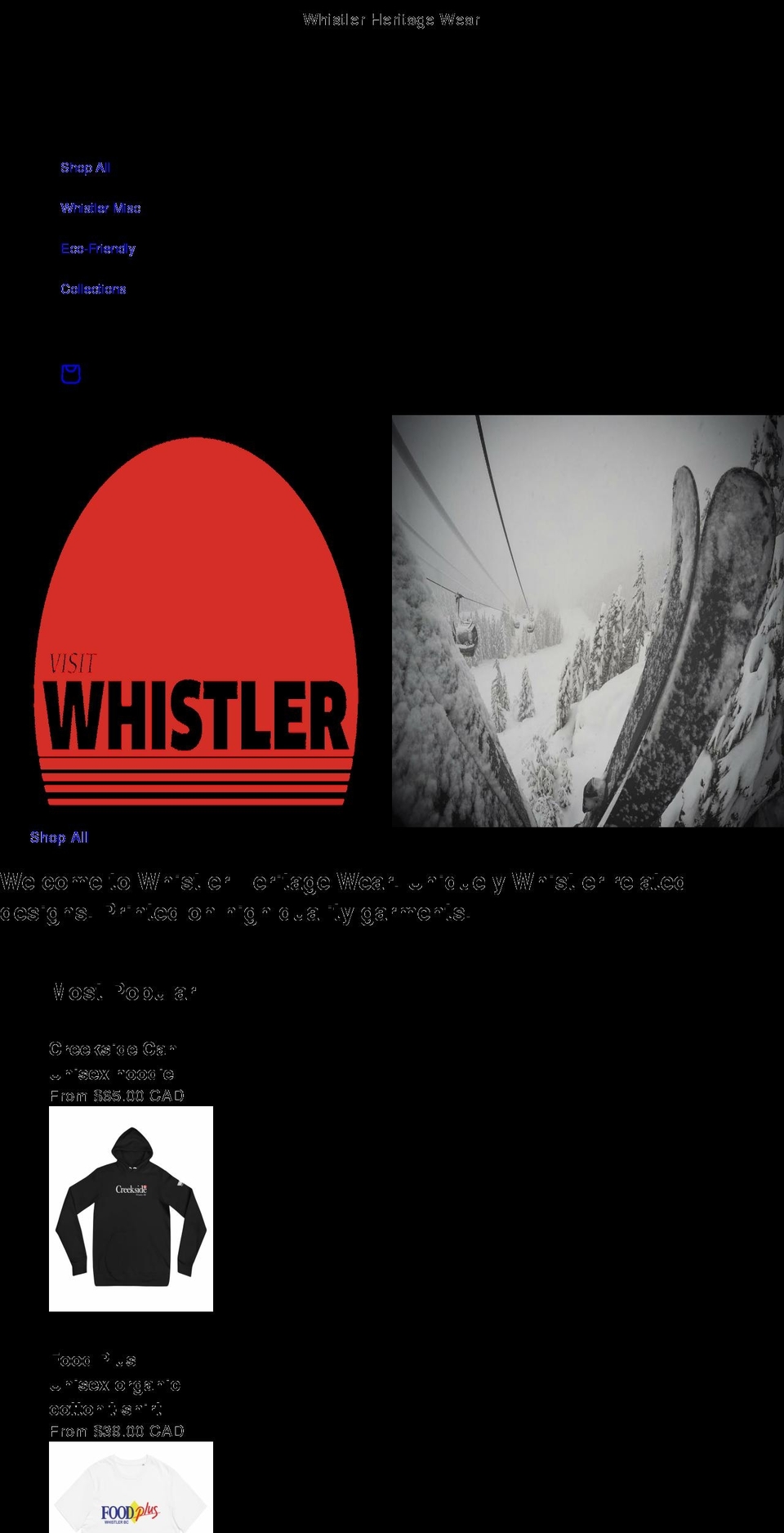 whwear.com shopify website screenshot