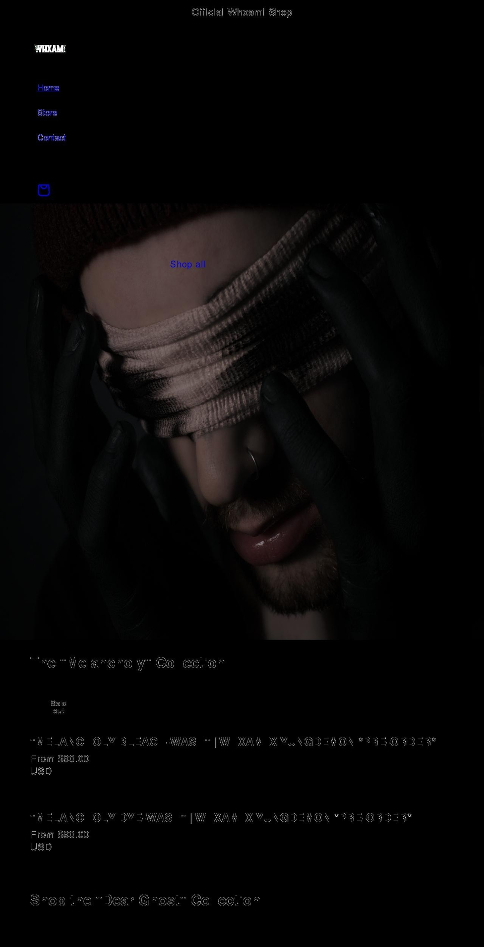 whxami.com shopify website screenshot