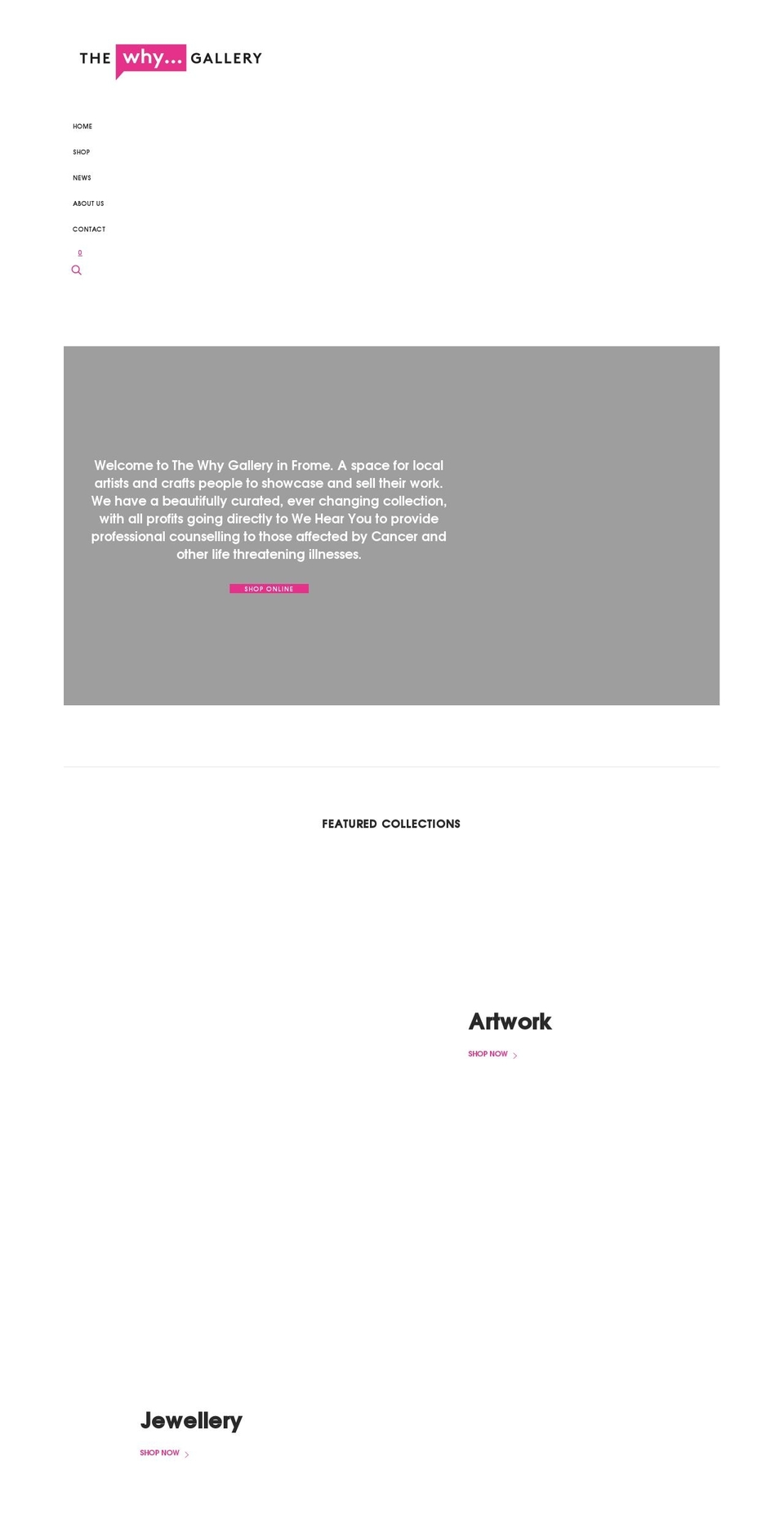 whygallery.co.uk shopify website screenshot
