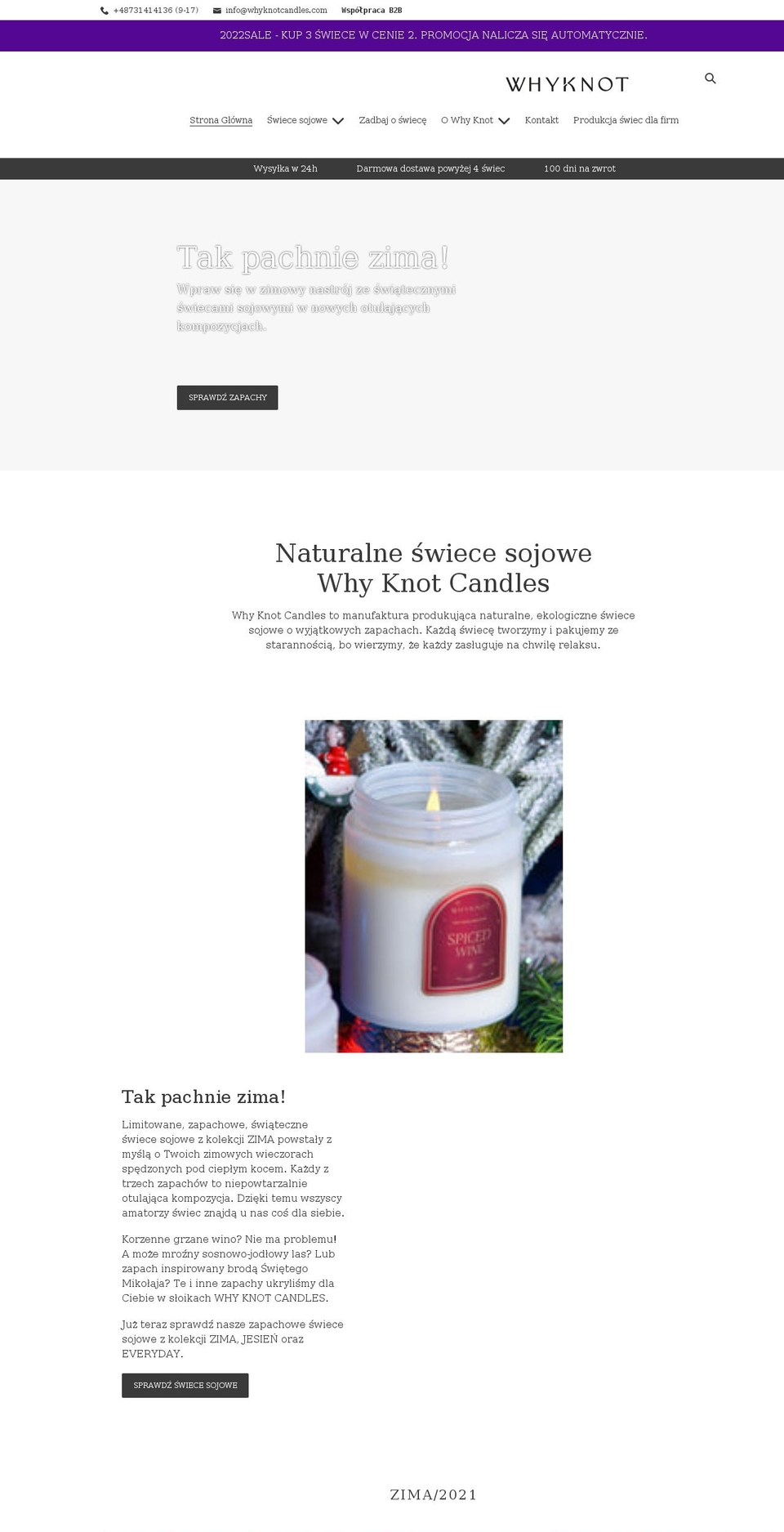 whyknotcandles.com shopify website screenshot