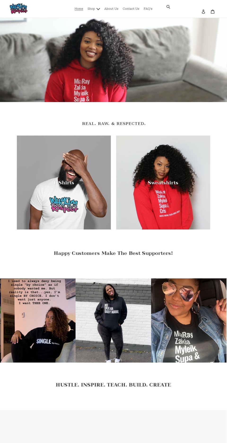 whylingforrespect.com shopify website screenshot