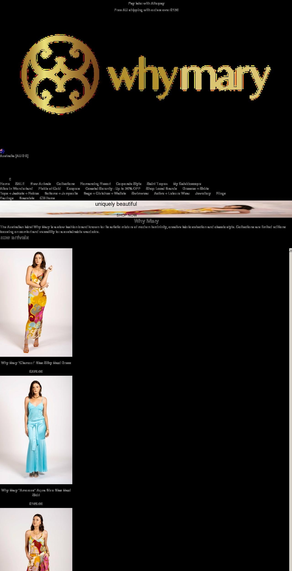 whymaryfashion.com shopify website screenshot