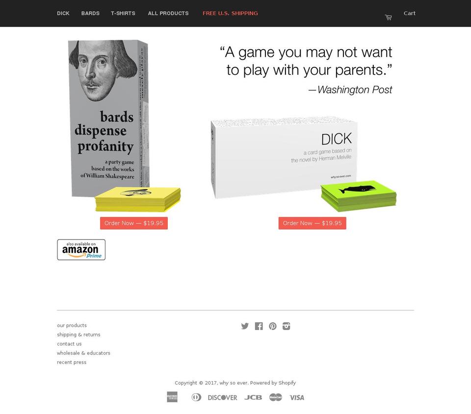 whysoever.com shopify website screenshot