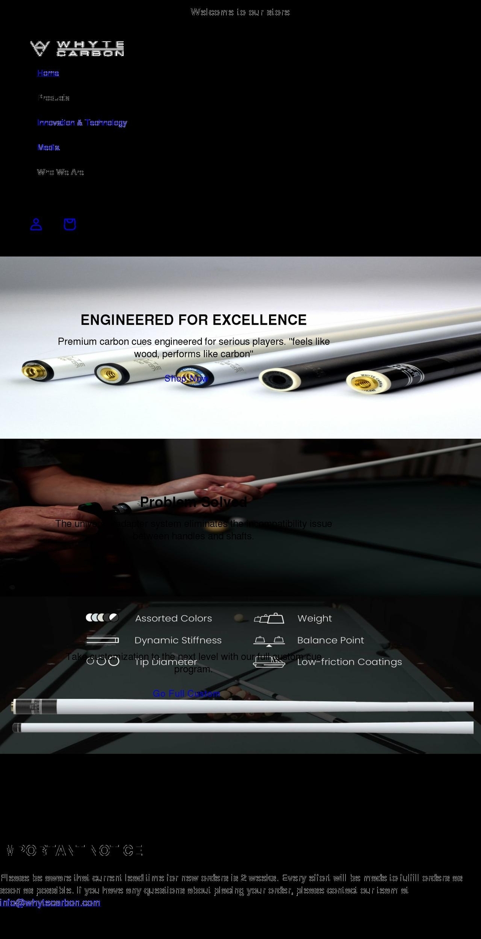 whytecarbon.com shopify website screenshot