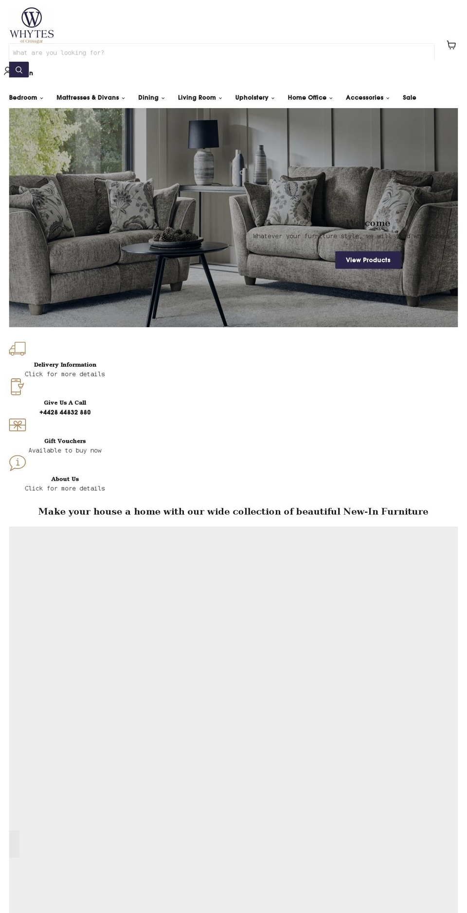 whytesofcrossgar.co.uk shopify website screenshot