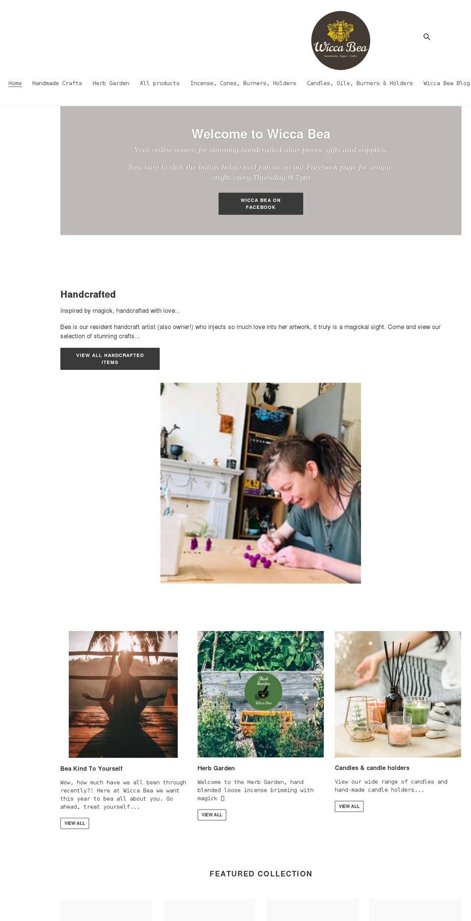 wiccabea.co.uk shopify website screenshot