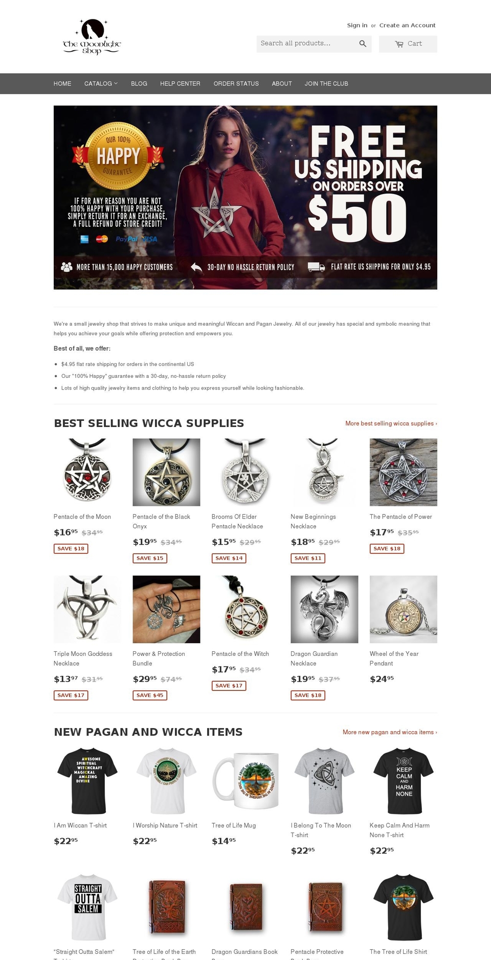 wiccawear.com shopify website screenshot