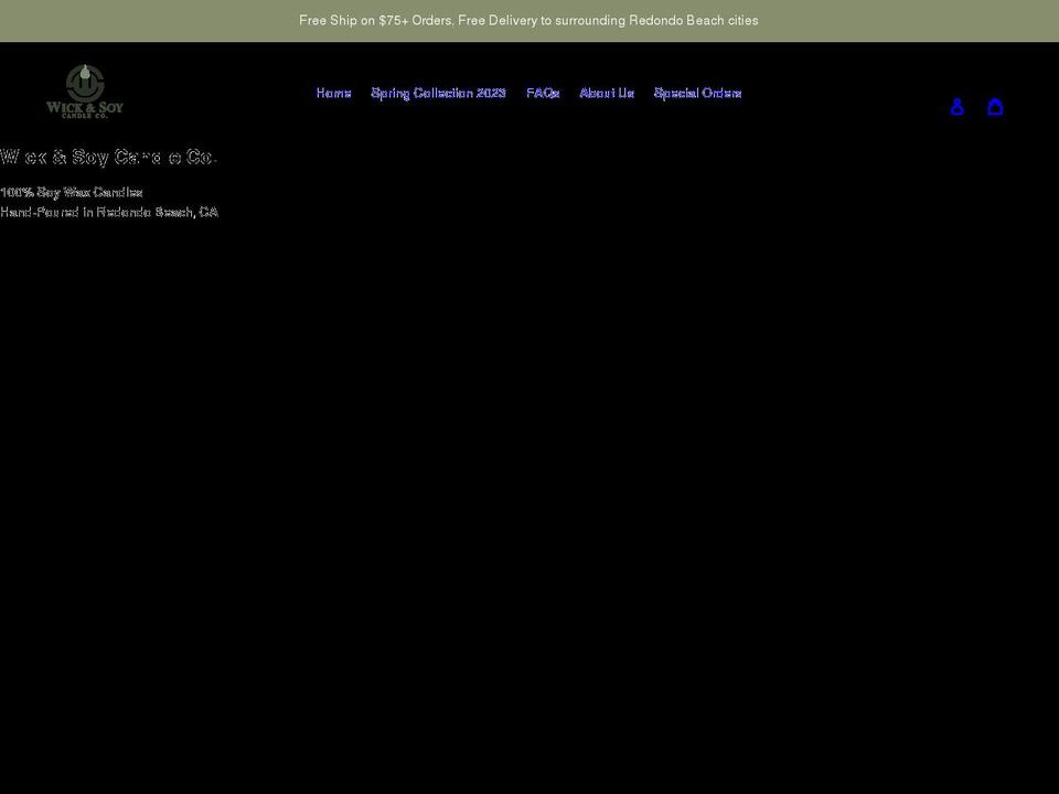 wickandsoyco.com shopify website screenshot