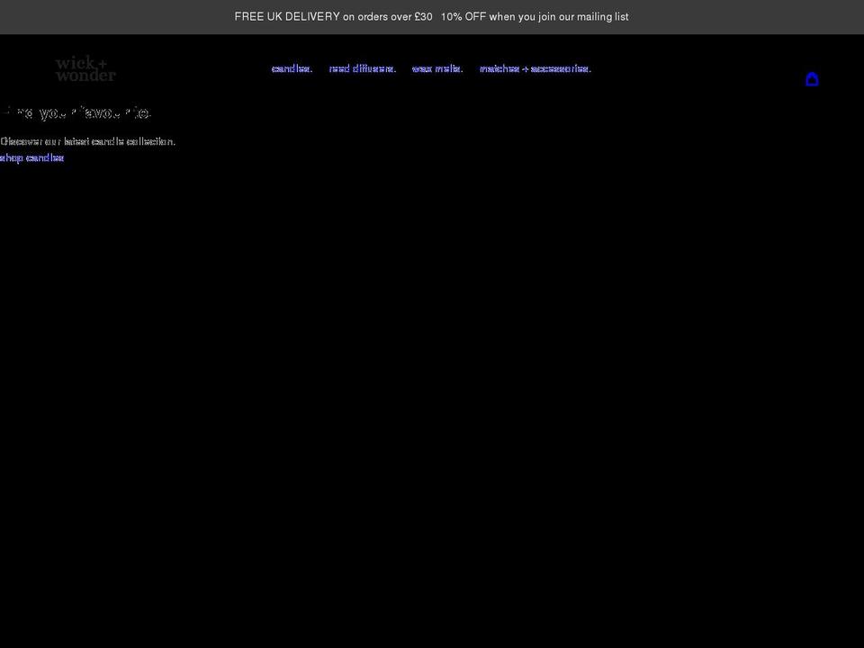 wickandwonder.com shopify website screenshot