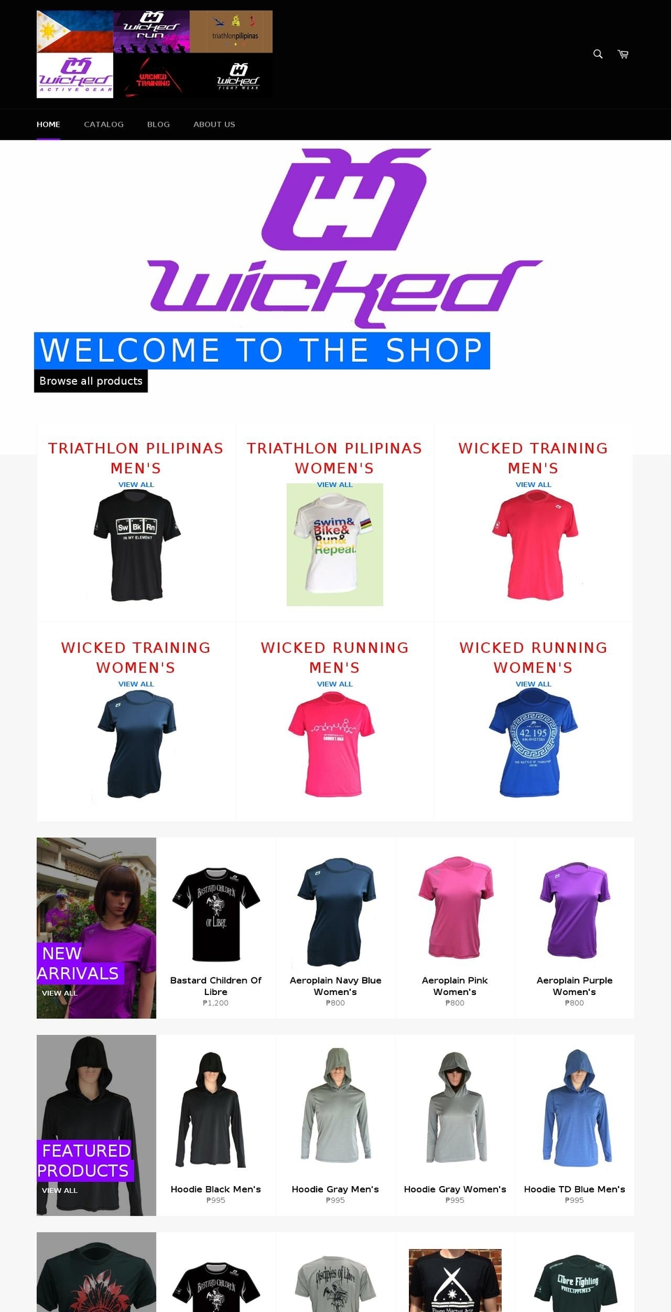 wickedactivegear.com shopify website screenshot