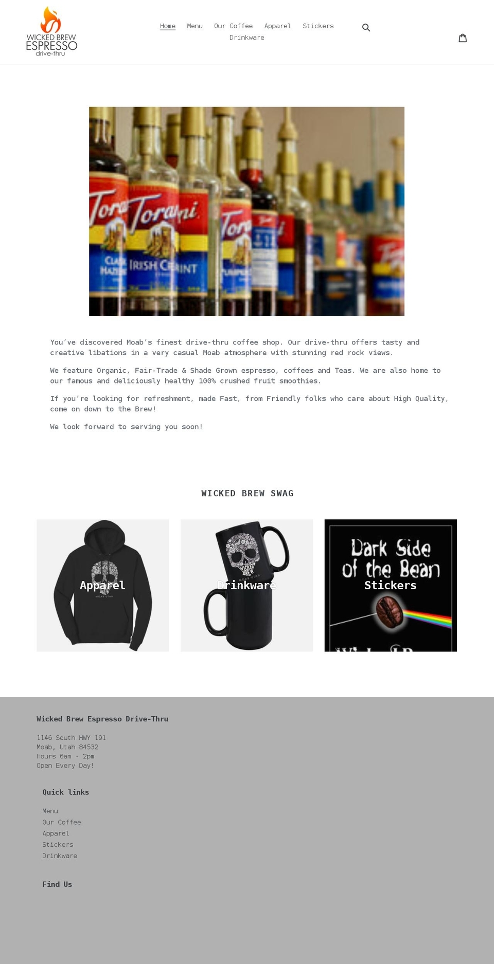 wickedbrewcoffee.com shopify website screenshot