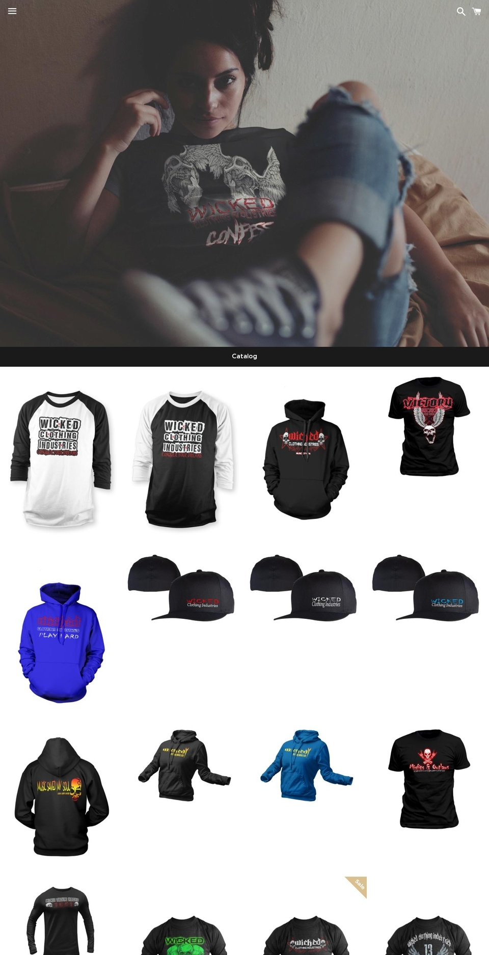 wickedclothingindustries.com shopify website screenshot