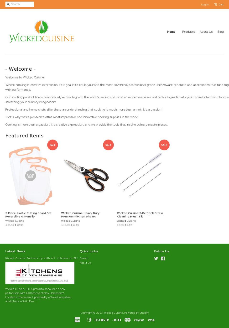 wickedcuisine.com shopify website screenshot