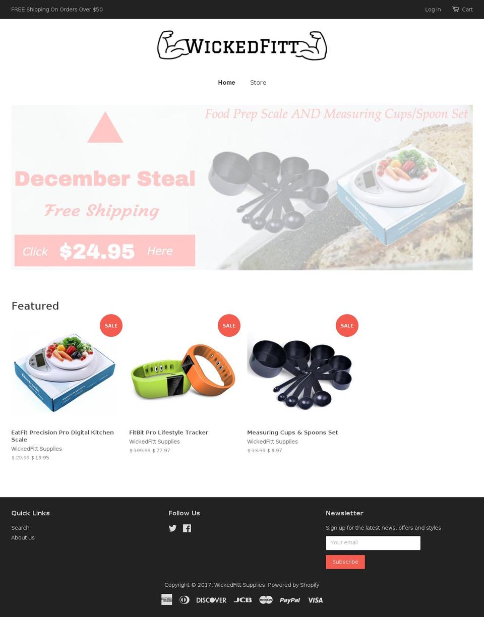 wickedfittstore.com shopify website screenshot
