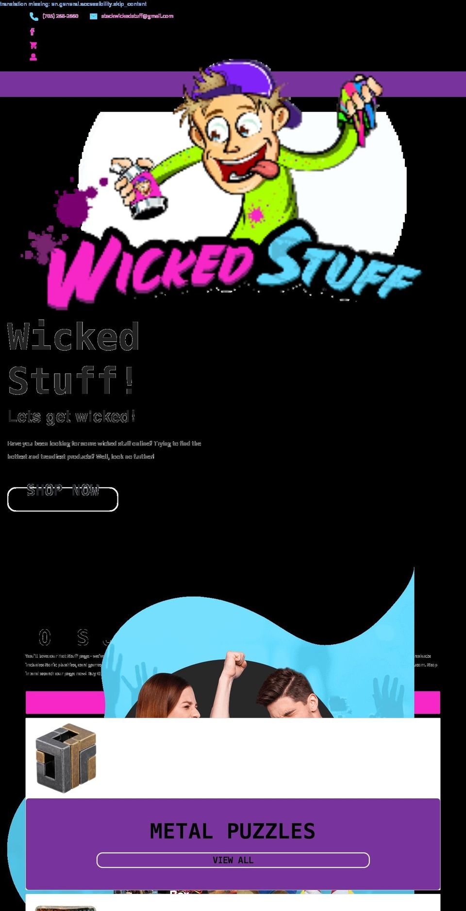 wickedstuffonline.com shopify website screenshot